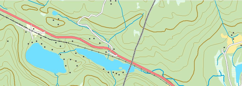 Verneverdig område Alternativ grense Kjerneområde/ pri. naturtype E134 Rødlistet NIN Tidligere registreringer Omr.