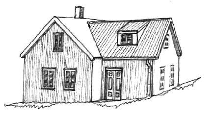 IKKE SLIK Uheldig eksempel som viser tilbygg med tverrgående møne like bredt som eksisterende hus. Takoppløft er for stort og dominerende.