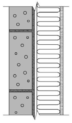 Veggtype Skisse Basisvegg Kombinert med Type B Total tykkelse inkl. puss [mm] Labmålt* luftlydisolasjon R w Leca Blokk 10 cm med fulle ligge- og stussfuger og 10 mm puss på én side.