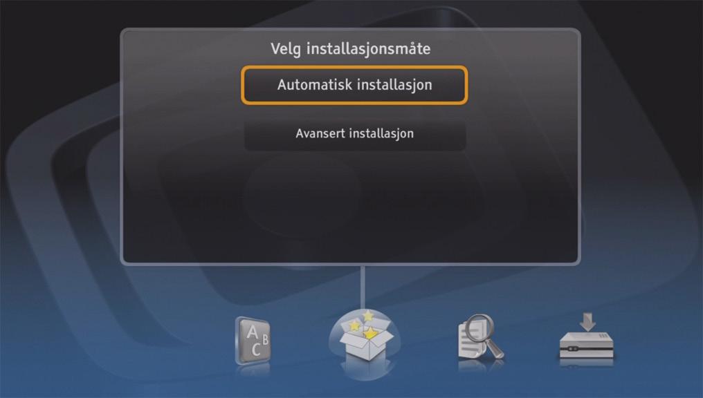 3 Installasjon Velg språk. 1 2 Velg Automatisk installasjon.