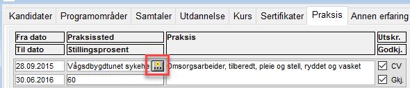 Vedlegg til CV-poster Det kan i Web-søk og her i saksbehandling legges til dokumentasjon; Vitnemål, sertifikater og attester, til CV-poster.