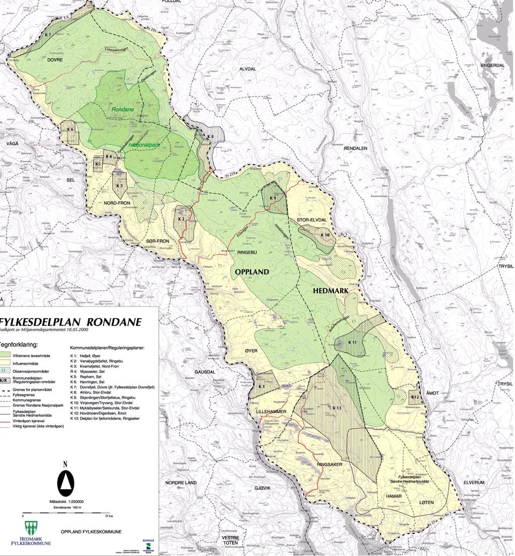 Figur 1.1. Fylkesdelplan for Rondane.