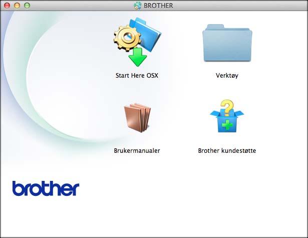 Generell informasjon (Macintosh) 1 a Skru på din Macintosh. Sett inn Brother- CD-ROM-en i CD-ROM-stasjonen. Følgende vindu vil vises. b Dobbeltklikk på Brukermanualerikonet. c Velg språket ditt.