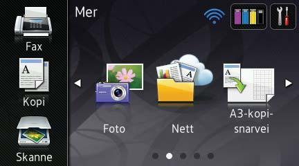 Kapittel 1 3,7" (93,4 mm) pekeskjerm 1 Du kan velge tre skjermtyper fra Hjem-skjermen.