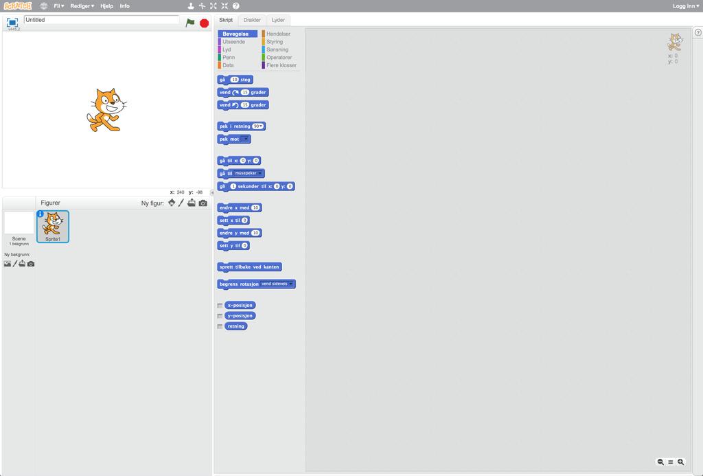 Introduksjon til Scratch Scenen