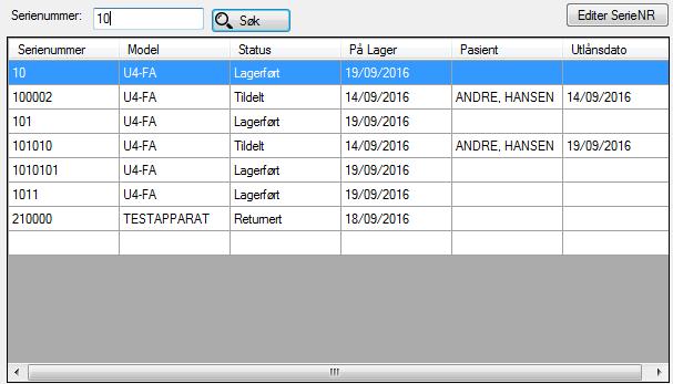 SPESIALMODULER i HAsave HØREAPPARATER Følgende spesialmoduler finnes i HAsave 1. LAGER, Oversikt over ALLE høreapparater på fysisk lager. Funksjon for retur til LEVERANDØR 2.