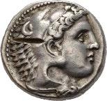 Antikke mynter 688 688 MAKEDONIA, Alexander den store 336-323 f.kr., tetradrachme (17,27 g). Hode av Herakles mot høyre, kledd i løveskinn/zeus sittende mot venstre. Testkutt/testcut S.