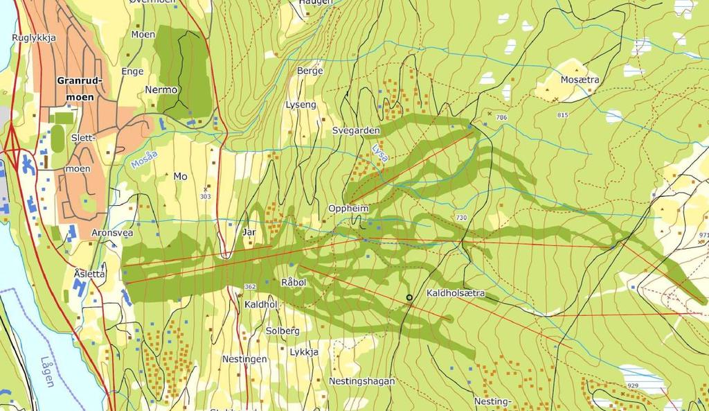 Reguleringsplan Gondoltoppen Hafjell Alpinsenter AS side 7 3 BESKRIVELSE AV PLANOMRÅDET 3.1 Hovedinnhold Beliggenhet: Planområdet ligger i Hafjell Alpinsenter i Øyer kommune, Oppland fylke.