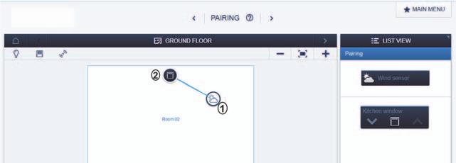 Igangsetting 6.3.1 Koble aktuator og sensor Fig. 17: Koble aktuator og sensor 1. På skrivebordet velger du sensoren [1] som skal kobles til aktuatoren.