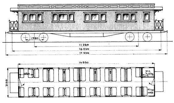To vogner til fulgte fra Strømmens Værksted i 1893. Vognen var da en 3-klasse midtgangsvogn med åpne avdelinger i hver ende og klosett og to kupeer i midten og de hadde hele 87 sitteplasser.