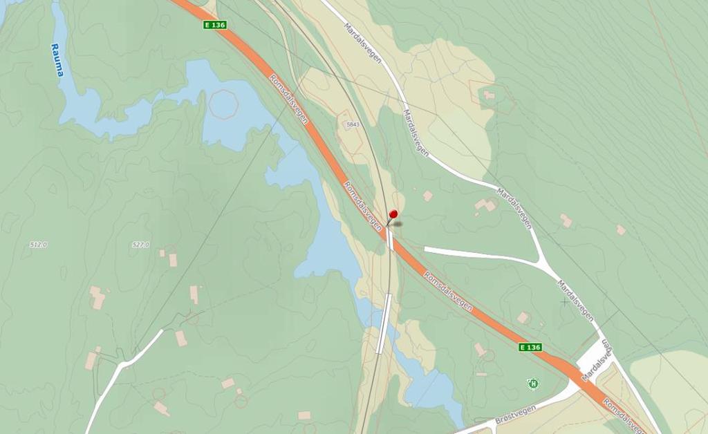 Romsdalen, se Figur 3.1.1-1. Stigningsforhold gjør at store kjøretøy har problemer med å holde farten opp på deler av strekningen og det er ikke mulig å kjøre forbi på sikker måte.