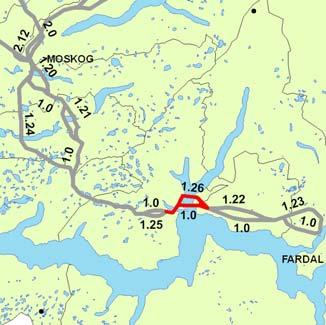 34 Konsekvensutredning for ny 420 kv kraftlinje mellom Moskog og Fardal 8.3.2 Delstrekningen Stølsdalen Ese A) Trasealternativ 1.