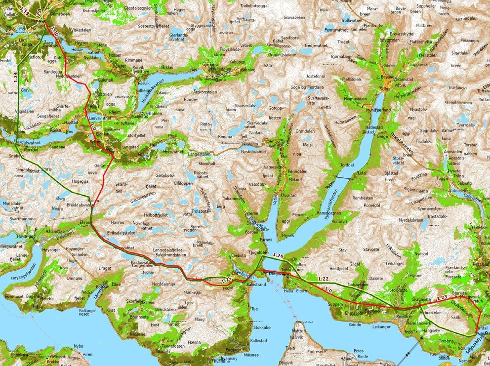 38 Konsekvensutredning for ny 420 kv kraftlinje mellom Moskog og Fardal Tabell 7.