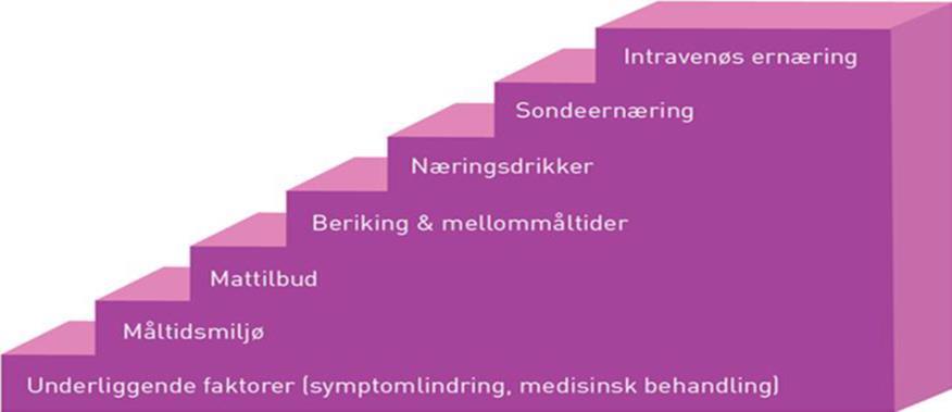 døgn Ikke måloppnåelse Monitorere og justere Henvisning til KEF Dokumentere og videreformidle - Identifiser faktorer som påvirker matinntak og ernæringsstatus - Veie pasienten regelmessig Ved