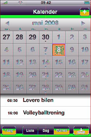 Vise kalenderen Du kan vise individuelle kalendere for forskjellige kontoer eller en kombinert kalender for alle kontoer. Vis en annen kalender: Trykk på Kalendere, og velg deretter en kalender.