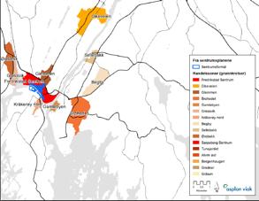 I denne modellen er Sellebakk, Begby, Brohodet og Gamlebyen analysert spesielt på Østsiden. Poenget med modellen er å vise hvordan økt handel i et område vil påvirke handelen i sentrum.