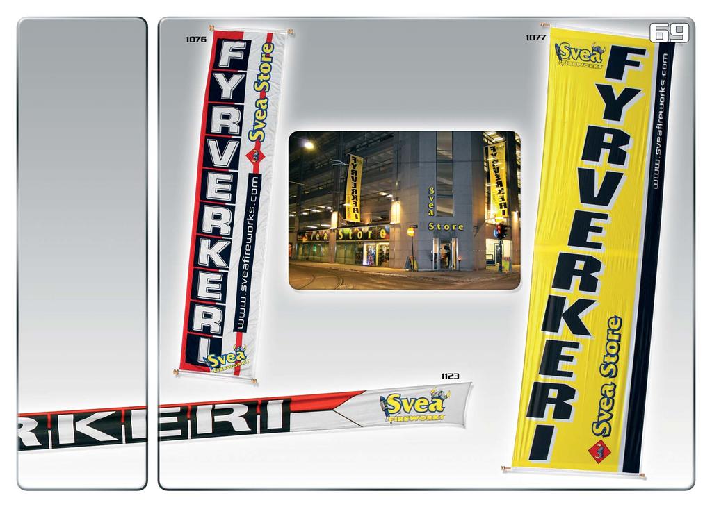 FASADE BANNER M1 Art. nr.: 1076 Bredde / Høyde: 60 cm x 300 cm Beskrivelse: Oppsiktsvekkende banner i polyestermateriale. Lett og smidig å håndtere. Festes vertikalt, ensidig trykk.