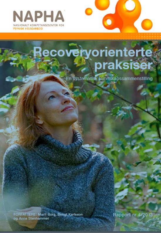 1. Recovery som en personlig prosess, 2. Recovery som en sosial prosess 3.