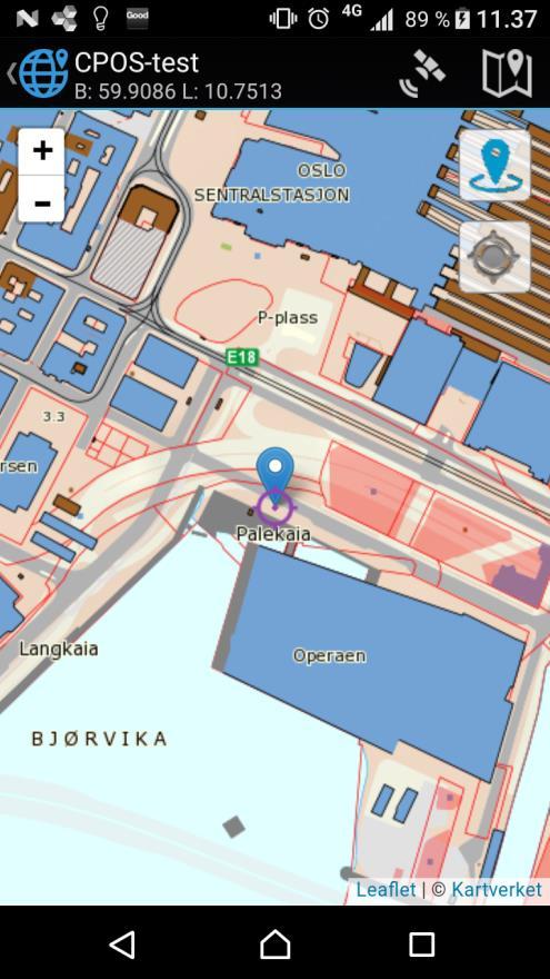 C11 Etabler VRS-base med GPS eller manuelt hvis du vil flytte basen til senter av målefeltet.