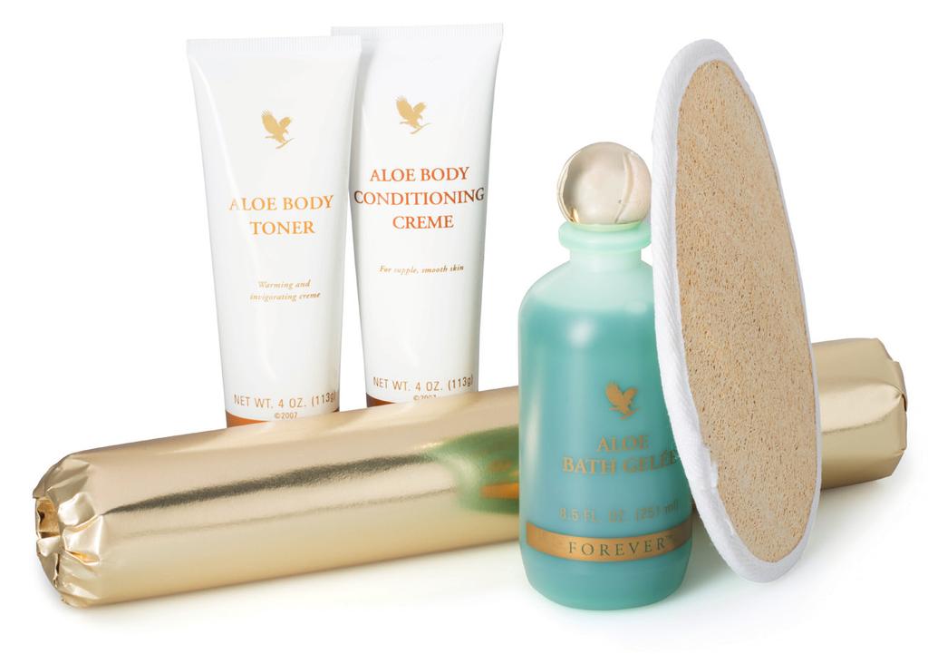 Aloe Body Toning Kit er et komplekst sett for en hjemmebehandling utviklet for å hjelpe huden din til å bli fastere og spenstigere, og samtidig redusere