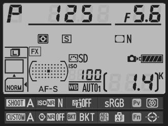 D Minnekortikoner De minnekortene som er satt i kameraet angis som vist på bildet (eksemplet til høyre viser ikonene som vises når både et SD- og et CompactFlash-kort er satt inn).