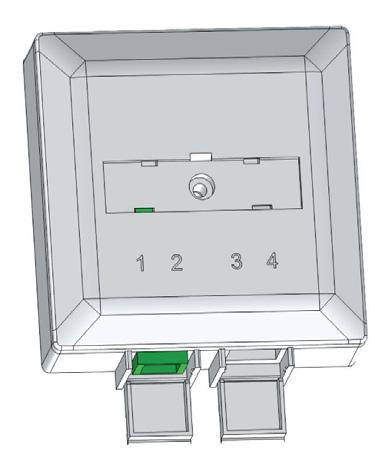 FTTH vegguttak som kan utstyres med 2 SC-simplex eller 2 LC-duplex adaptere og max. 4 pigtails. 1.