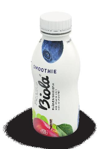 Biola Smoothie Blåbær/Eple/Drue 177 kcal per flaske à 300 g 59 kcal 1,1 g fett 91 mg kalsium Smoothie'n består av Biola syrnet lettmelk og rikelig med frukt og bær.