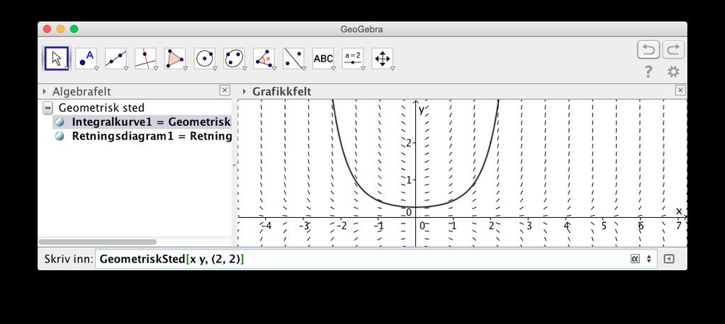 108 Kapittel 8. CAS i GeoGebra Dersom du synes linjestykkene i diagrammet ligger for tett eller har feil lengde (for lange?