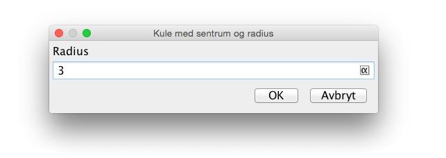 9.2 3D-objekter 113 Oppgave 9.1 Tegn en kjegle hvor grunnflaten har radius 4 og høyden er 4. Du kan bruke verktøyet Ekstruder til pyramide eller kjegle. Oppgave 9.2 Lag et regulært tetraeder med sider 2.