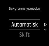 Velg en innstilling ved å trykke på innstillingsnavnet eller trykke på midttasten når innstillingen er fremhevet.