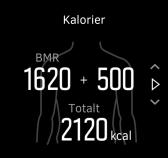 Når du stiller inn målene dine for skritt definerer du antall skritt per dag. Ditt daglige kaloriforbruk er basert på to faktorer: forbrenningen (Basal Metabolic Rate (BMR)) og din fysiske aktivitet.