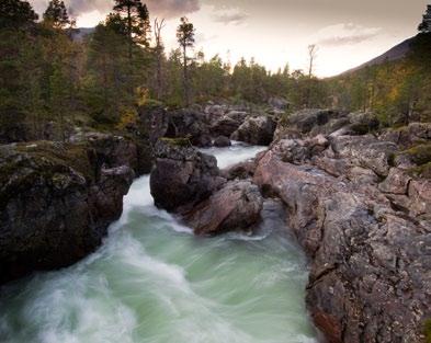 2 3 Jettegrytene ved Øvre Divifoss (KOJ) I jervens rike I indre Troms, langt inne i grenselandet mot Sverige, lever et