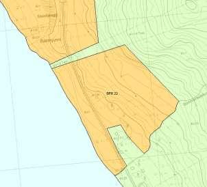 hyttetomter. Samfunnssikkerhet: Planforslaget ligger under MG, og løsmassekartet viser tykke strandavsetning og tynne marineavsetninger. Det er derfor en fare for kvikkleire forekomster i grunn.