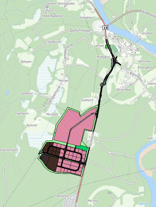 Planområdet Skillemo industriområde ligger langs Rv 93 nord for Skillemo boligfelt. Industriområdet ligger om lag 7,5 km i kjøreavstand fra Alta sentrum.