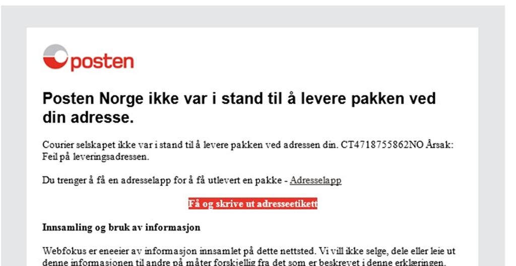 Posten - hente pakke phish