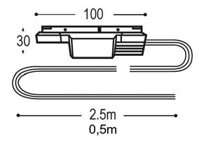 2,5m/300w - hvit kabel 6,0mm A6046 A6047 A6048 A6049 Altima takfeste/ende, 2pk.