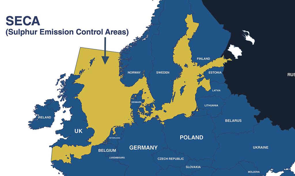 7 Svoveldirektivet og SECA-området Kristiansand er en del av SECA-området, og underlagt svoveldirektivet som ble innført 01.01.15, og strekker seg fra den Engelske kanal til Østersjøen.