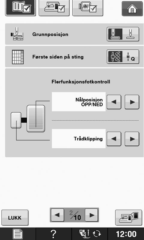 Trykk på eller ved siden v sidenumrene for å vise et nnet innstillingsskjemilde.