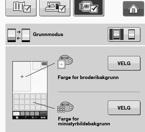 Syskjermen vises hvis roderienheten ikke er montert på mskinen. Trykk på opprinnelige skjermen. Velge skjermspråk Innstillingsskjermildet vises.