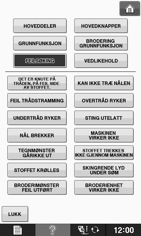 LCD-SKJERM Bruke ruksveiledning Trykk på for å åpne skjermildet som vises nedenfor. Det vises seks ktegorier øverst i skjermildet.