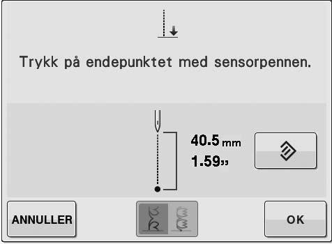 BRUKE SENSORFUNKSJONER MED SYING AV STING Bruke sensorpennen til å spesifisere syendepunkt Før du egynner å sy ør du først teste mønsteret fr trinn til f for å se om stinget kn rukes med denne