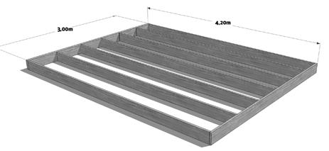 9 m² Praktisk redskapsbod i 28 mm som bygges opp med lafteprinsippet.