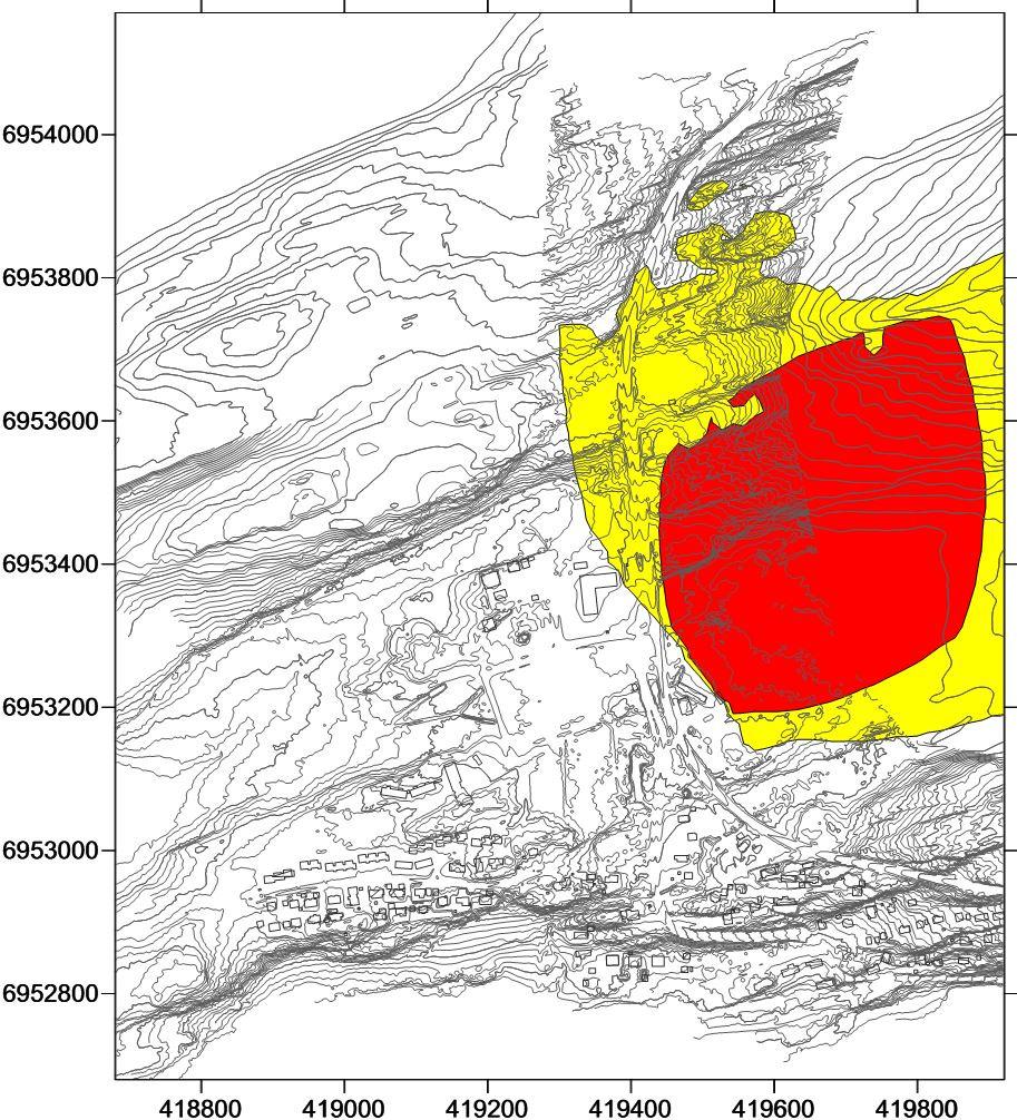 5.2.2 Støysonekart leirduebane Når det gjelder leirduebanen er det ikke en fast skyteretning, men innenfor en sektor. Støyutbredelsen vil avhenge av skyteretning.