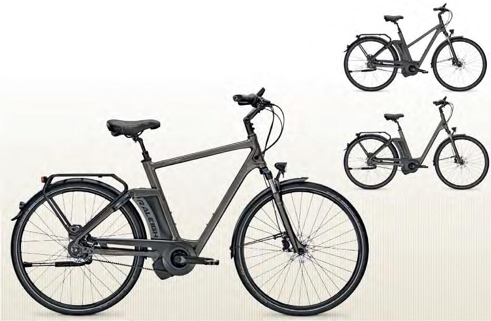 RALEIGH NEWGATE PREMIUM / R PREMIUM Nytt Impulse Evo Motorsystem Impulse Evo Smart Display med Navigasjons-app Vedlikeholds vennlig og stillegående reim-drift Integrert batteri og rammelås