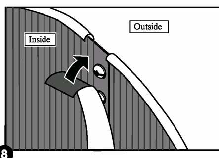 Husk: Hodet på boltene må være på innsiden av bassenget. Dekk til hodene med maskintape. c.