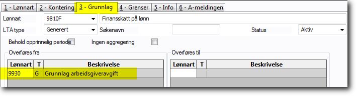 snus. Betalt arbeidsgiveravgift Benyttes for å hente arbeidsgiveravgift som skal betales for kalendermåneden, for eksempel lønnart 9810. Merk!