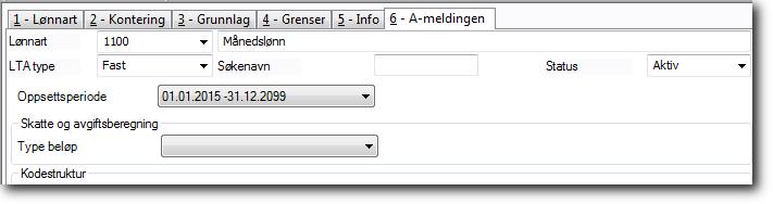 Systemdataene i UBW vil alltid inneholde alle inntektskombinasjoner og kodelisteverdier med tilknyttede gyldighetsintervaller.