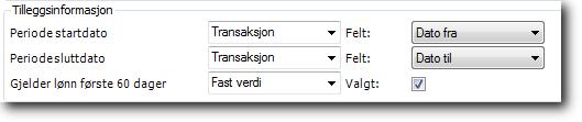 Innholdet i seksjonene vil variere avhengig av hva kombinasjonen krever utfylt.