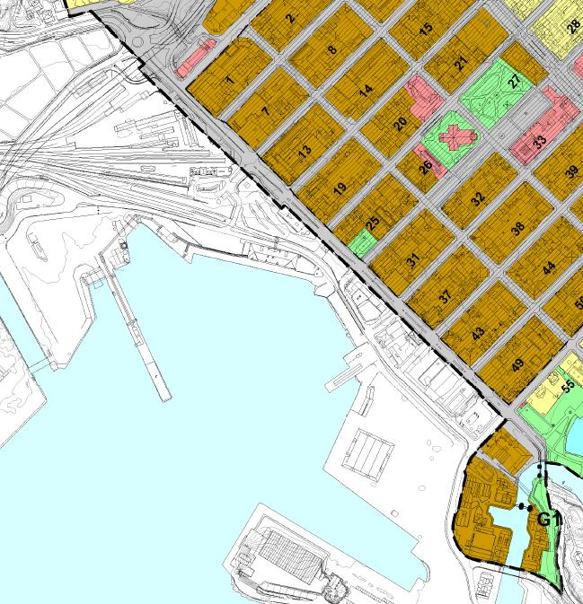 Kommunedelplan for Kvadraturen og Vestre havn del 1, Kvadraturen Opprinnelig skulle kommunedelplanen inkludere både Kvadraturen og Vestre havn.