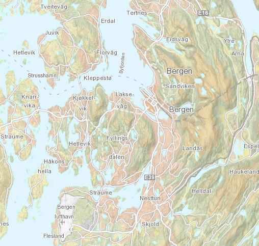 Beliggenhet og vindstatistikk for området Beliggenhet Planområdet ligger på Kristiansholm i Sandviken, en del av Bergen kommune i Hordaland. Planområdet ligger 2 km nord for Bergen sentrum og ca.